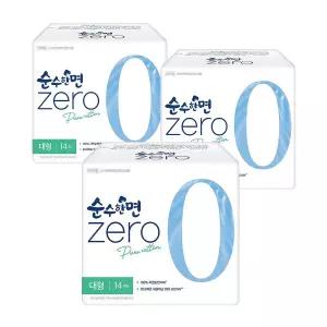순수한면 제로 생리대 ZERO 대형 14개입x3팩