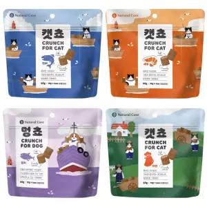 네츄럴코어 고양이 비스켓 캣쵸60g x12개 (치킨/새우/참치/가다랑어)
