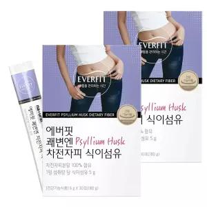 내츄럴플러스 에버핏 쾌변엔 차전자피 식이섬유 30포 X 2개 묵직한 아랫배 부드러운 장운동