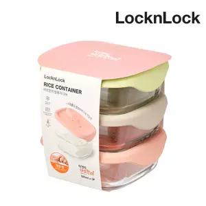 락앤락 바로한끼 밥용기 LITE 320ml 3P세트 이유식 냉동밥 보관용기 전자레인지 내열 유리 LNG501S3