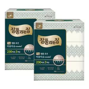 잘풀리는집 명품 로션미용티슈 230매x3입 x 2팩 각티슈 화장지 휴지