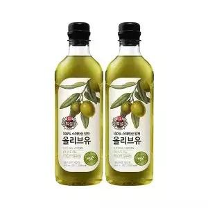 백설 압착올리브유 900ml, 2개