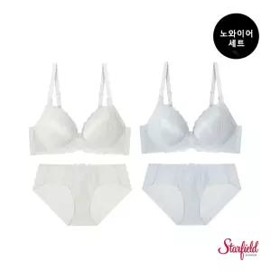 에블린 [SET] MbyE 로맨티크 솔리드 노와이어 브라1+팬티1(크림,블루 중 택1)