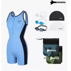 여성 지퍼U백 2부 반신수영복 수경수모세트 LS2G262SET