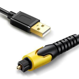 [미국배송] TACKSTON USB-광학 오디오 어댑터 USB에서 SPDIF로만 변환기 신호 외부 사운드 카드 광 출력 스테레오 채널 WINDOWS MAC 노트북 PC와 호환 TV용이 아님