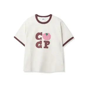 [코드그라피](대전신세계) [CGP] (우먼) CGP 체크 토마토 링거 반소매 티셔츠-오트밀 (CBFUWTS1240)