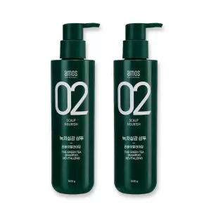 아모스프로페셔널 녹차실감 샴푸 리바이탈라이징 지성 두피용 500g x 2개