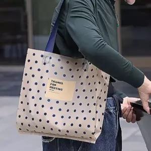 도트무늬 고급 비닐 쇼핑백 선물가방 롱핸들