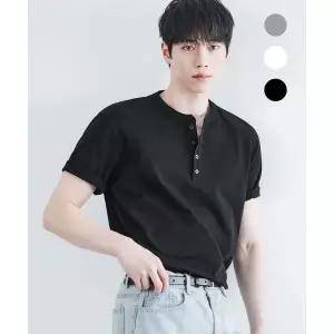 드로우핏 DRAW FIT 서강준 PICK 코튼 헨리넥 하프 티셔츠 3color 1333585