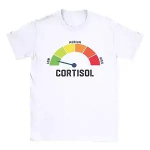 재미있는 그래픽 인쇄 Summe Low Cortisol Levels Meme 티셔츠 여성 편안한 의류 반팔 캐주얼 미적
