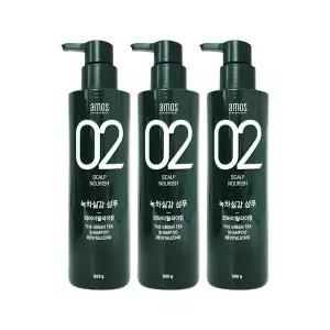 [NS홈쇼핑][amos] 아모스 녹차실감 샴푸 500g 3개 리바이탈 라이징 두피 모발 케어..[36015087]
