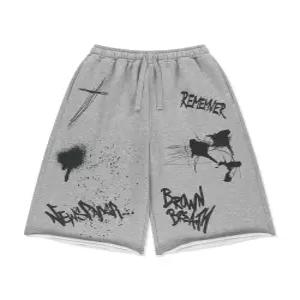 브라운브레스 GRAFFITI SWEAT BERMUDA PANTS 멜란지 그레이 BLMMPS011 MG