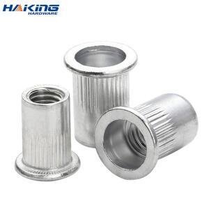 100pcs M3 M10 알루미늄 합금 리브 너트 플랫 헤드 스레드 인서트 캡