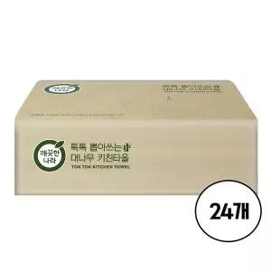 [깨끗한나라] 톡톡 뽑아쓰는 무표백 키친타올 100매 6입x4팩_P429238507