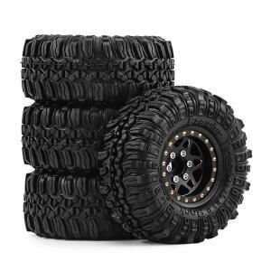 1/18 TRX4M SCX24 FMS Ascent-18 1.0인치 휠 허브 및 타이어 황동