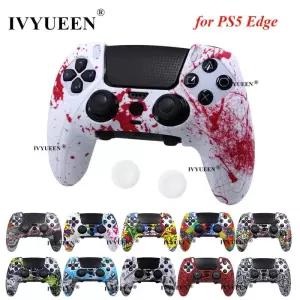 듀얼센스엣지 IVYUEEN Water Transm 인쇄 PlayStation 5 PS5 DualSense Edge 실리콘 케이스 커버 보호 피부