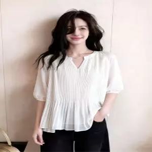 바운드 플리츠상의 여성의류캐주얼스타일 주름 빅사이즈