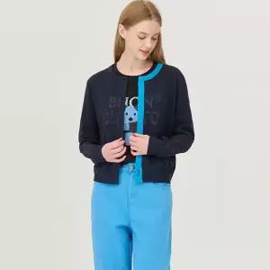 Online Exclusive 컬러 블록 시스루 가디건 BAKCE2541NY1342475