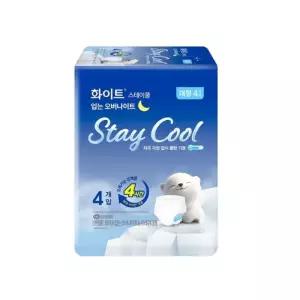 화이트 스테이쿨 입는오버나이트 대형 4P