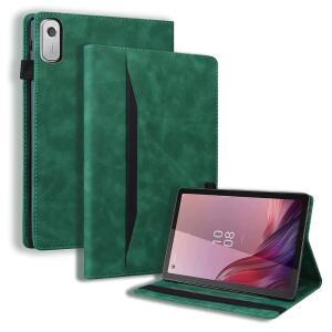 LENOVO TAB M9 HD (9.0 인치) TB-310FU 태블릿 프리미엄 PU 가죽 보호 케이스 폴리오 플립 비즈니스 슬리브 카드 포켓 펜 홀더 빈티지 그린용 VAROHIX