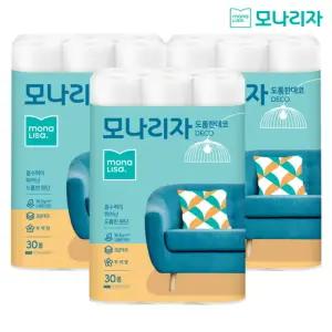 [하프클럽/모나리자]모나리자 3겹 도톰한데코 화장지 30M 30롤 3팩