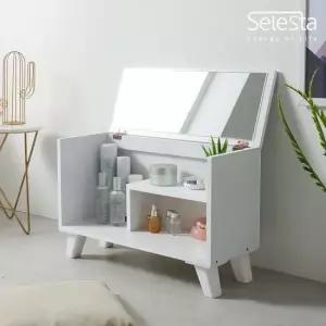 프리티C 덮개식 거울 좌식 화장대 화장대 좌식화장대 서랍장