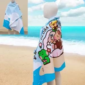 라인프렌즈 알로하 극세사 비치 바스타올 대형수건 큰 물놀이수건 수영장 해변 바디타올