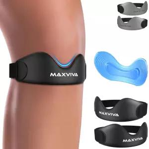 MAXVIVA 슬개골 힘줄 지지 스트랩 2팩 여성 및 남성용 무릎 보호대 러닝 하이킹 농구 체육관 피트니스