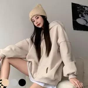 여성 후드티 오버핏 기모 가을 루즈핏 영문 프린팅 데일리 후드