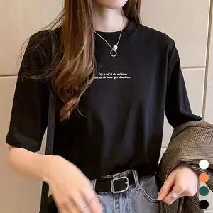반팔티셔츠 여성 라운드 티셔츠 영문 레터링 데일리 여름 티셔츠