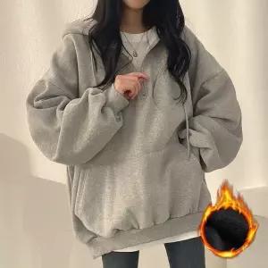 여성 후드티 반집업 기모 맨투맨 데일리 집업 티셔츠 그레이