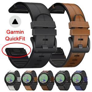 QuickFit 22 26mm 스트랩 가민 에픽스 2세대 가죽+실리콘 밴드 페닉스 8 7 7X 프로 47 51mm 5X 6X 6 엔듀로