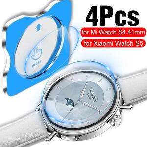 Xiaomi Mi Watch S5 S4 41mm Smartwatch 9H 경도 강화 유리(자동 정렬 키트 포함)용 1-4Pcs 프리미엄 스크