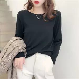긴팔티셔츠 여성 루즈핏 니트 린넨 탱크탑 롱슬리브 면티셔츠