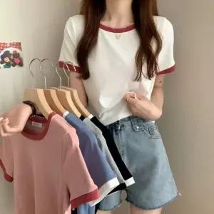 여성반팔티 카라티 크롭티 롱티셔츠 데일리 면티 여름 티셔츠