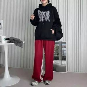 [콩심팥심]후드티 여성 기모 티셔츠 캐주얼 풀오버 그래피티 긴팔