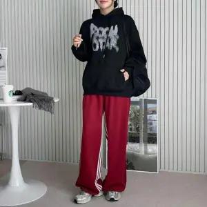 후드티 여성 기모 티셔츠 캐주얼 풀오버 그래피티 긴팔