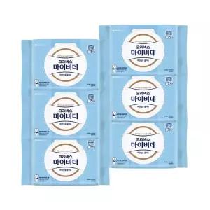 마이비데 물티슈 대용량 캡형 60매 x 6팩 클린케어 화장실용 비데용 물에녹는 비데티 301898