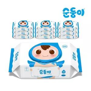 순둥이 프리미엄 무향 엠보싱 물티슈 캡 70매 10팩(65g) NC-01 301885