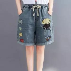 반바지 여성 데님 숏팬츠 여름 하프팬츠 데일리룩 패치