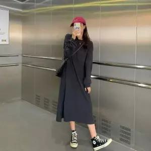 롱 원피스 골지 긴팔 루즈핏 봄 가을 홈웨어 데일리룩