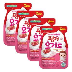아이배냇 베베 핑거요거트 동결건조 아기 간식 딸기 4팩 GST