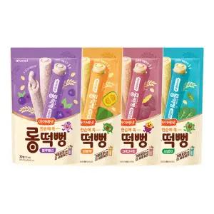 아이배냇 롱떡뻥 아기 간식 블루베리 단호박 자색고구마 시금치 각 1개 GST