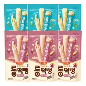 아이배냇 롱떡뻥 간식 아기 시금치 자색고구마 각 3개 GST