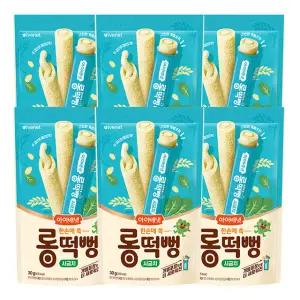 아이배냇 롱떡뻥 쌀과자 아기 간식 개별포장 시금치 30g 6개 GST