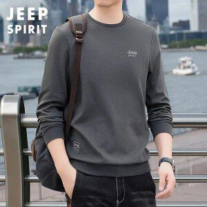 JEEP SPIRIT 남자 맨투맨 오버핏 빅사이즈 기본 긴팔티 티셔츠
