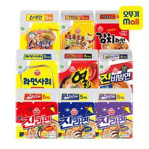 오뚜기 봉지라면 4봉지+4봉지 골라담기 (진라면매운맛/순한맛/열라면/진비빔면/스낵면