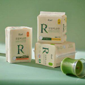 라엘 무표백 순면 생리대 10팩 모음 (중형/대형/오버나이트)