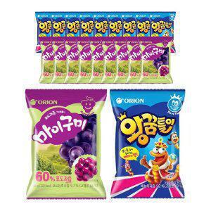오리온 왕꿈틀이 67g, 10입,1개 + 마이구미 포도 66g, 10입,1개
