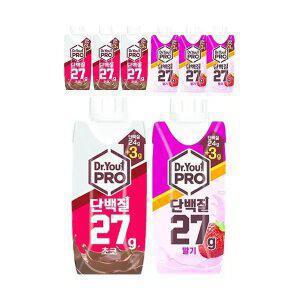닥터유프로 27g 고함량 단백질드링크 250ML 딸기, 4개 + 초코, 4개